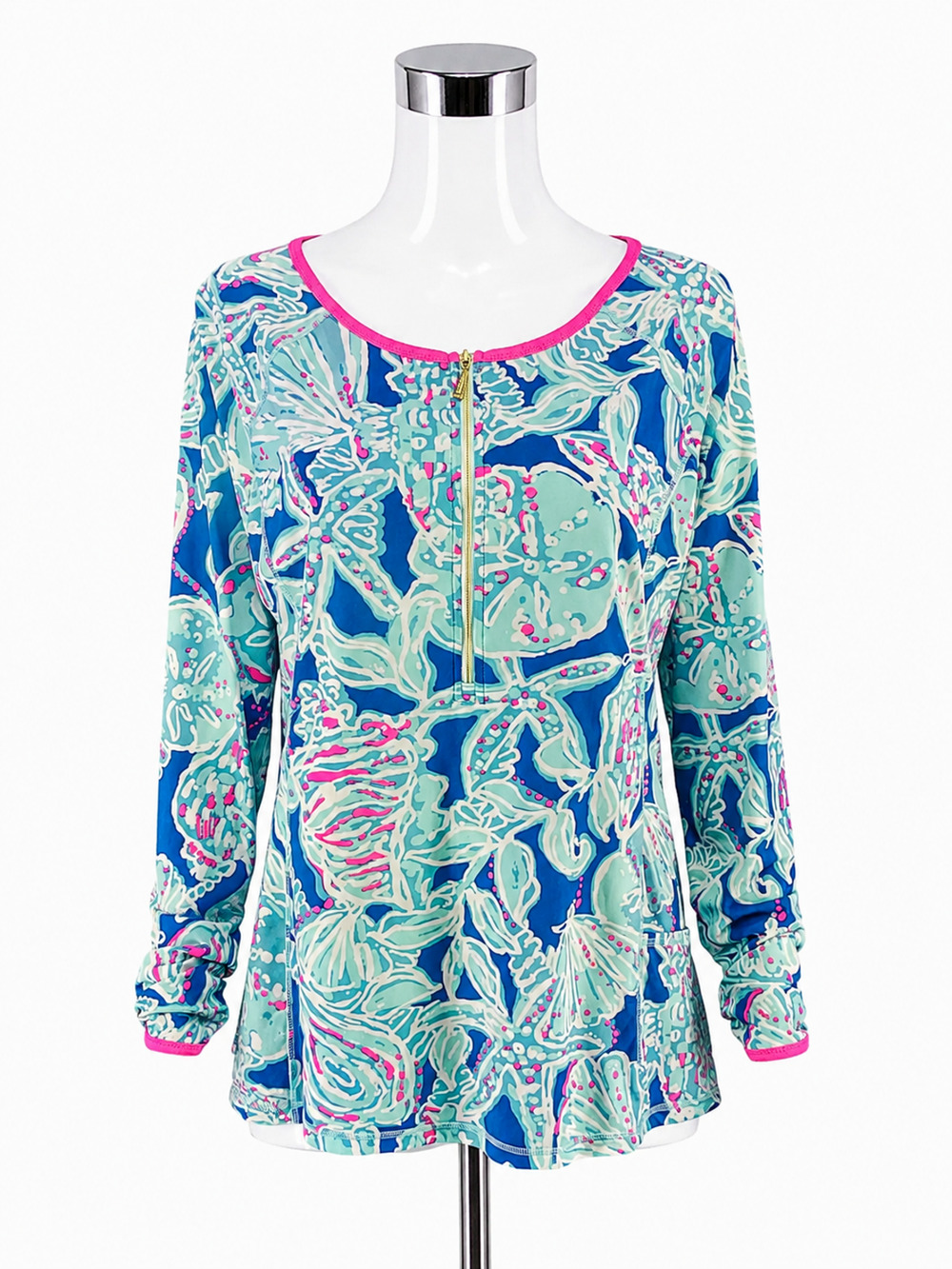 Lilly Pulitzer Luxletic Half-Zip Pullover Shell of a Time Print Size XL